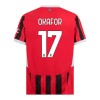 Camisola + Calções AC Milan Okafor 17 Criança Equipamento 1ª 24/25